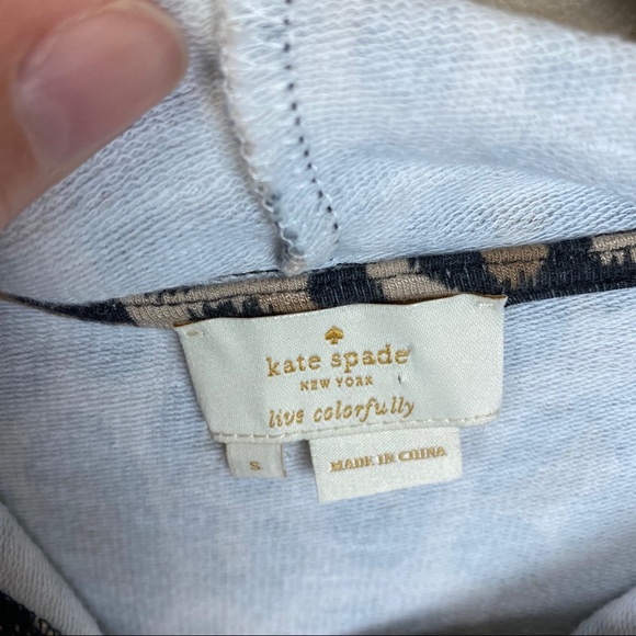 Kate Spade leopard terry hoodie peplum small - Picture 5 of 8